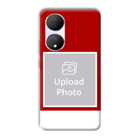 Red & White Customized Printed Back Case for Vivo Y100