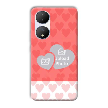 2 Hearts Customized Printed Back Case for Vivo Y100
