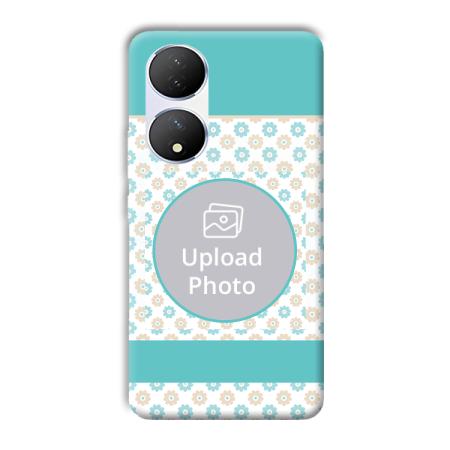 Blue Flowers Customized Printed Back Case for Vivo Y100