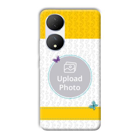 Butterflies & Yellow Customized Printed Back Case for Vivo Y100