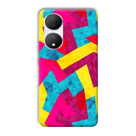 Pink Yellow Pattern Customized Printed Back Case for Vivo Y100