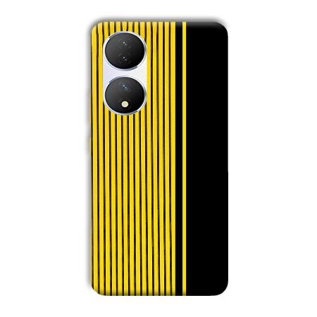 Yellow Black Design Customized Printed Back Case for Vivo Y100
