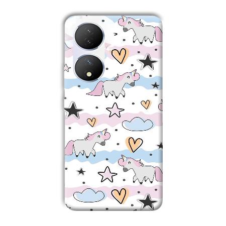 Unicorn Pattern Customized Printed Back Case for Vivo Y100