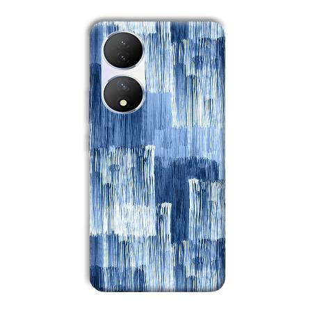 Blue White Lines Customized Printed Back Case for Vivo Y100