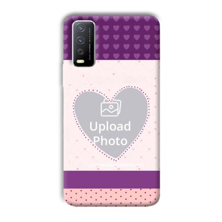 Purple Hearts Customized Printed Back Case for Vivo Y12s