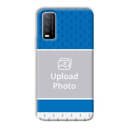 Blue White Design Customized Printed Back Case for Vivo Y12s