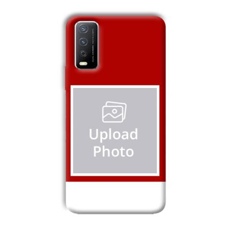 Red & White Customized Printed Back Case for Vivo Y12s