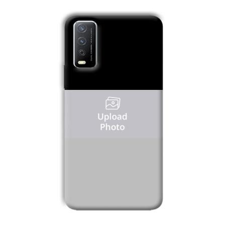 Black & Grey Customized Printed Back Case for Vivo Y12s