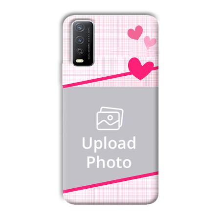 Pink Check Customized Printed Back Case for Vivo Y12s