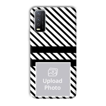 White Black Customized Printed Back Case for Vivo Y12s