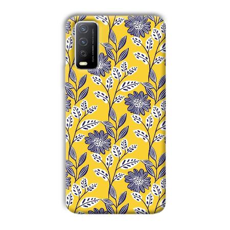 Yellow Fabric Design Customized Printed Back Case for Vivo Y12s