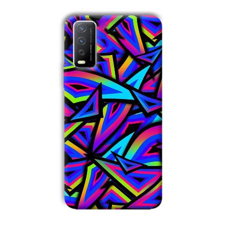 Blue Triangles Customized Printed Back Case for Vivo Y12s