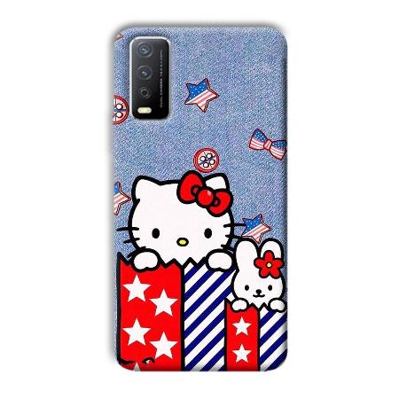 Cute Kitty Customized Printed Back Case for Vivo Y12s