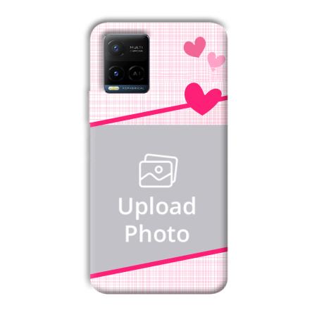 Pink Check Customized Printed Back Case for Vivo Y21A