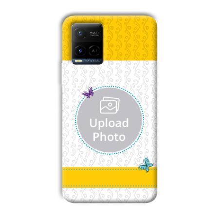 Butterflies & Yellow Customized Printed Back Case for Vivo Y21A