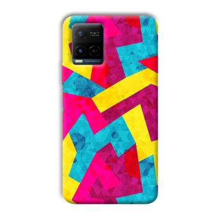 Pink Yellow Pattern Customized Printed Back Case for Vivo Y21A