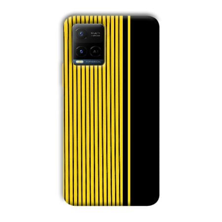 Yellow Black Design Customized Printed Back Case for Vivo Y21A