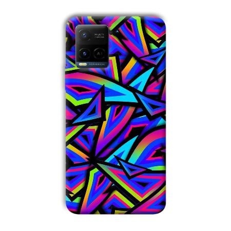 Blue Triangles Customized Printed Back Case for Vivo Y21A