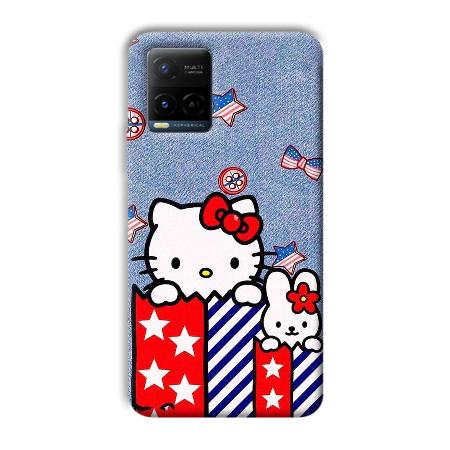 Cute Kitty Customized Printed Back Case for Vivo Y21A