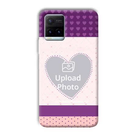 Purple Hearts Customized Printed Back Case for Vivo Y21T