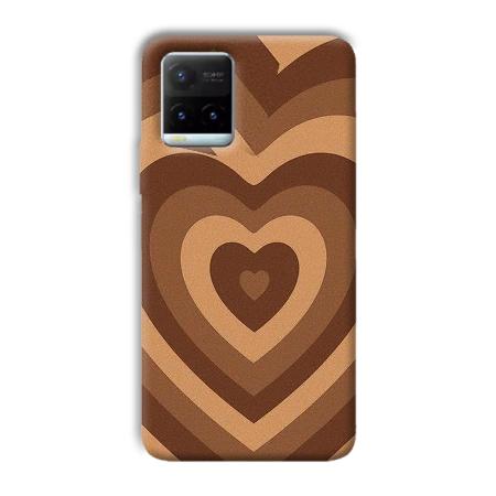 Brown Hearts Customized Printed Back Case for Vivo Y21T