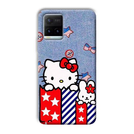 Cute Kitty Customized Printed Back Case for Vivo Y21T
