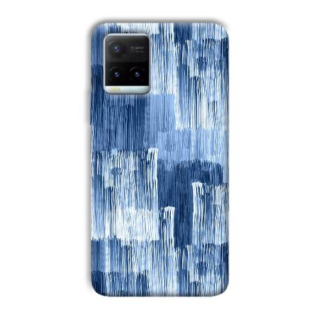 Blue White Lines Customized Printed Back Case for Vivo Y21T