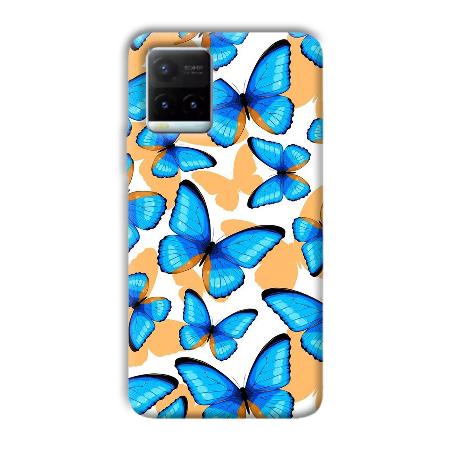 Blue Butterflies Customized Printed Back Case for Vivo Y21T