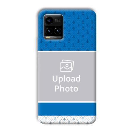 Blue White Design Customized Printed Back Case for Vivo Y33T