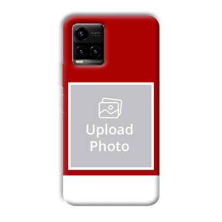Red & White Customized Printed Back Case for Vivo Y33T