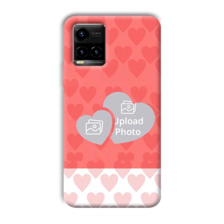 2 Hearts Customized Printed Back Case for Vivo Y33T