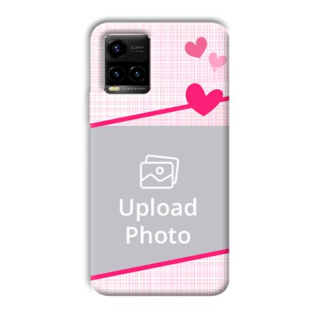 Pink Check Customized Printed Back Case for Vivo Y33T
