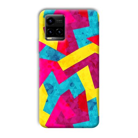 Pink Yellow Pattern Customized Printed Back Case for Vivo Y33T
