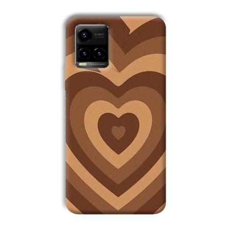 Brown Hearts Customized Printed Back Case for Vivo Y33T