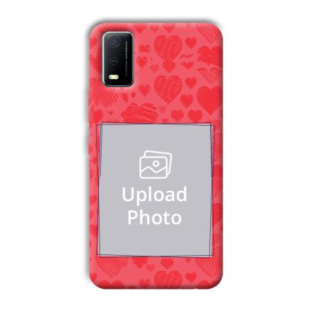 Red Hearts Customized Printed Back Case for Vivo Y3s