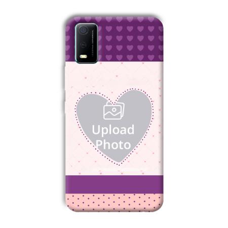 Purple Hearts Customized Printed Back Case for Vivo Y3s