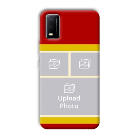 Red Yellow Collage Customized Printed Back Case for Vivo Y3s