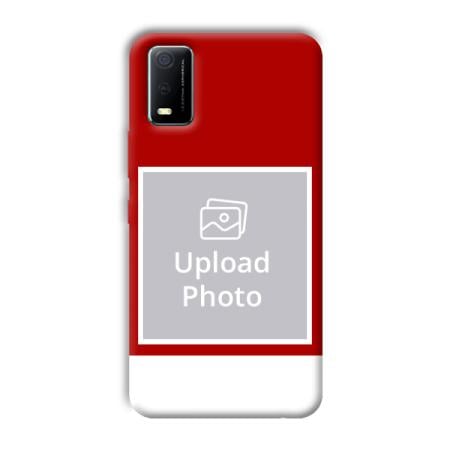 Red & White Customized Printed Back Case for Vivo Y3s