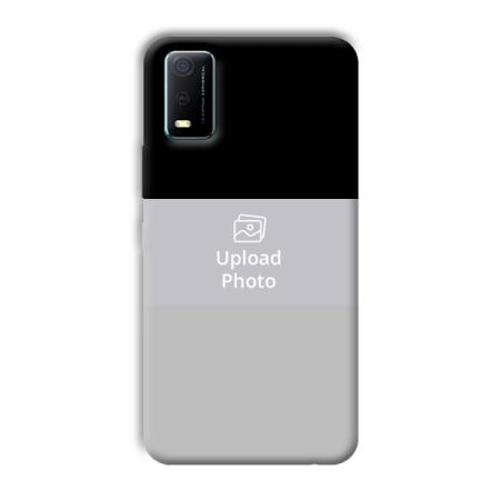 Black & Grey Customized Printed Back Case for Vivo Y3s