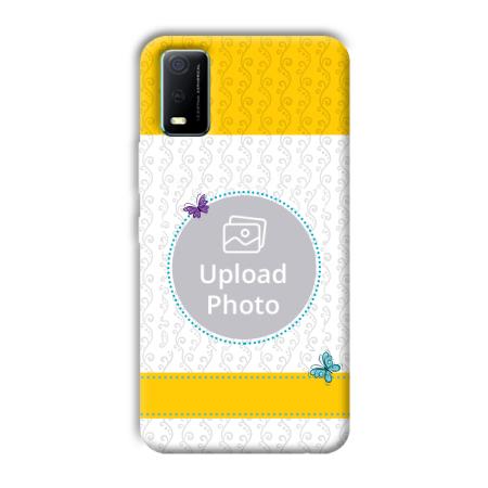 Butterflies & Yellow Customized Printed Back Case for Vivo Y3s