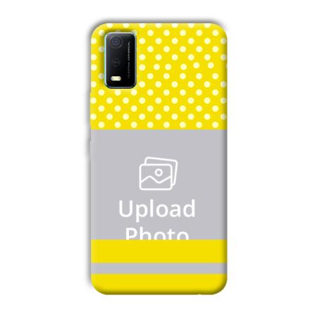 White & Yellow Customized Printed Back Case for Vivo Y3s