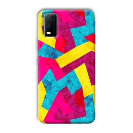 Pink Yellow Pattern Customized Printed Back Case for Vivo Y3s