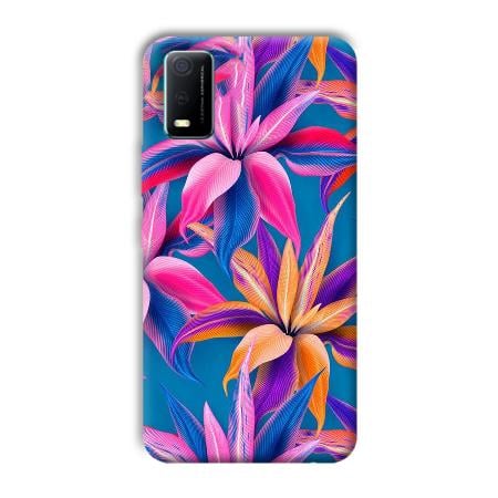 Aqautic Flowers Customized Printed Back Case for Vivo Y3s