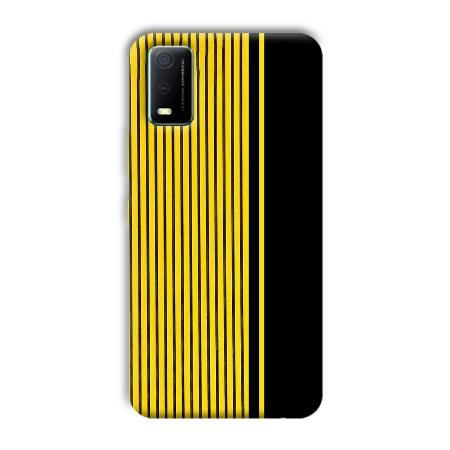 Yellow Black Design Customized Printed Back Case for Vivo Y3s