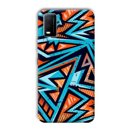 Zig Zag Pattern Customized Printed Back Case for Vivo Y3s