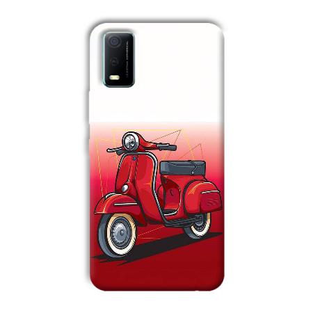 Red Scooter Customized Printed Back Case for Vivo Y3s