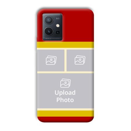 Red Yellow Collage Customized Printed Back Case for Vivo Y75