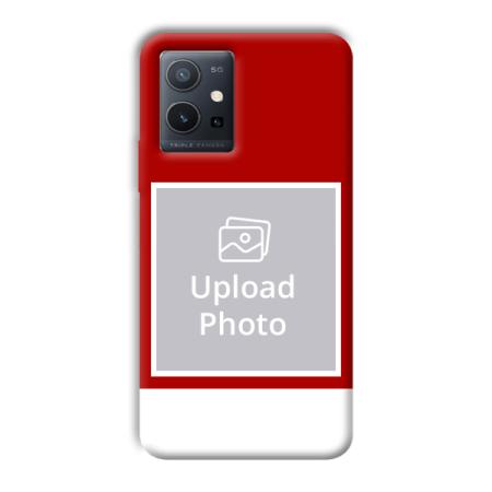 Red & White Customized Printed Back Case for Vivo Y75