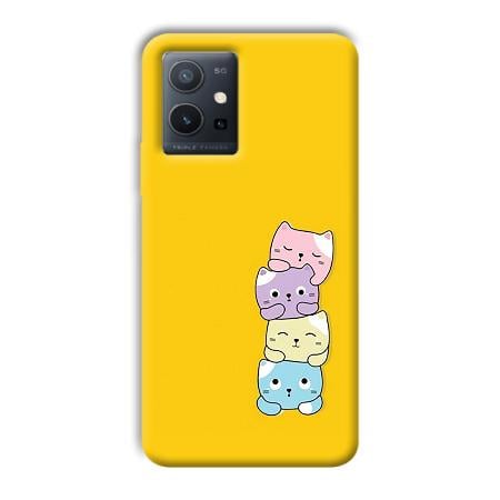 Colorful Kittens Customized Printed Back Case for Vivo Y75
