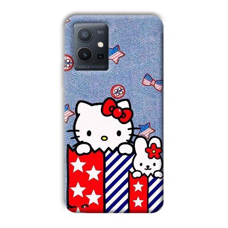 Cute Kitty Customized Printed Back Case for Vivo Y75
